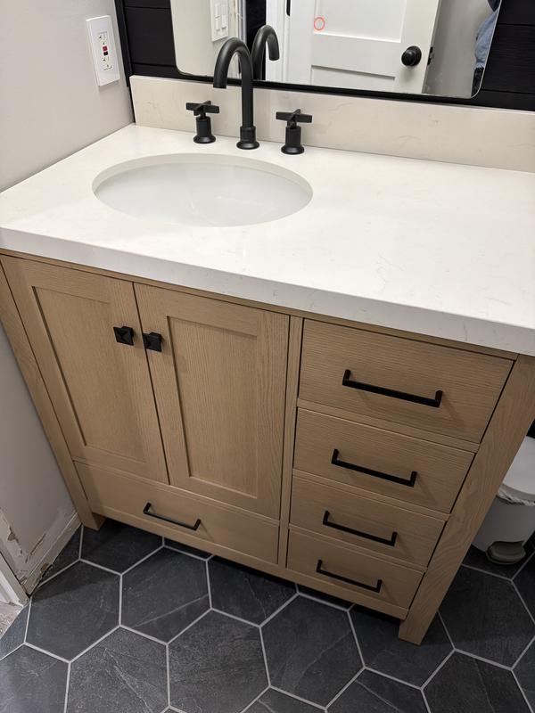 Ariel Cambridge 36 In Single Sink Base Cabinet In Espresso - Left