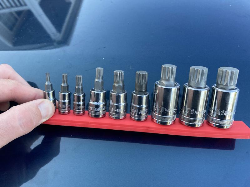Duralast 1/4in Drive and 3/8in Drive Triple Square Bit Socket Set