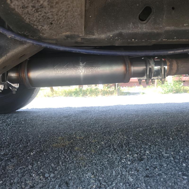 Stainless steel on right after both being on car