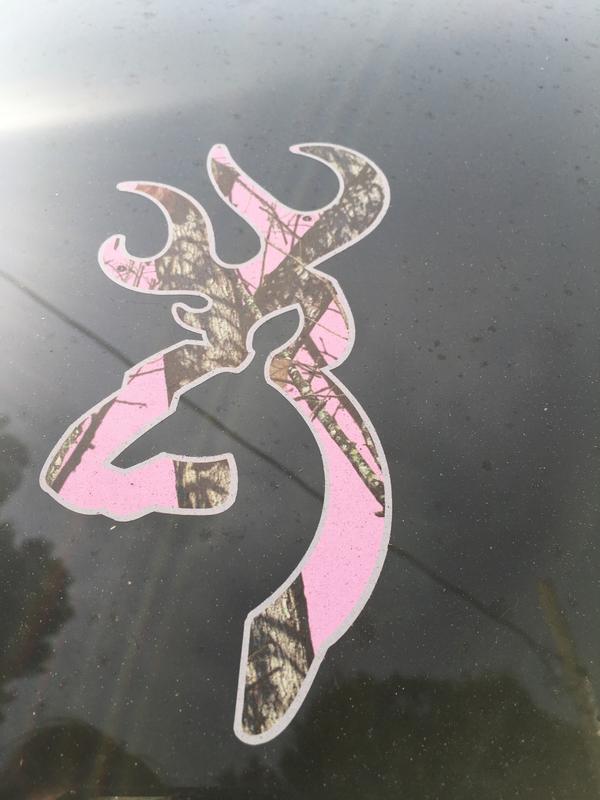 Browning Signature Automotive Pink Camo Buckmark Decal