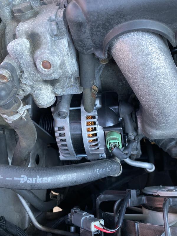 Installed alternator