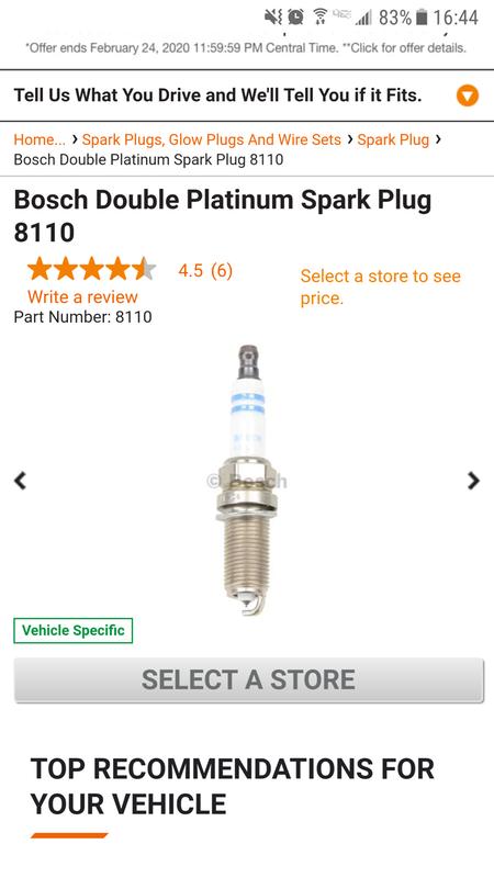 Bosch Double Platinum Spark Plug 8119