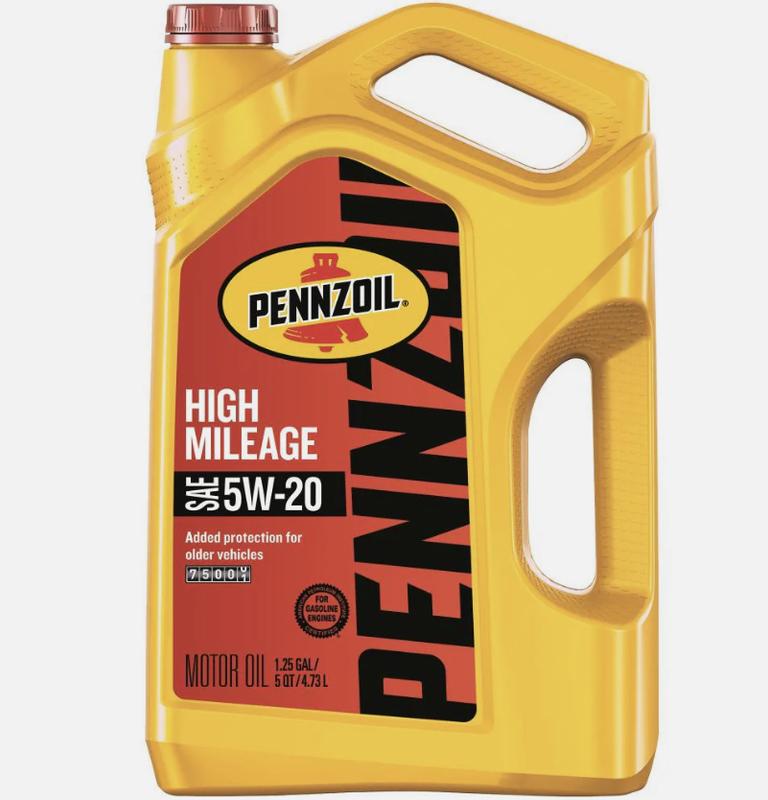 Pennzoil High Mileage Synthetic Blend 5W-20 Motor Oil 5 Quart