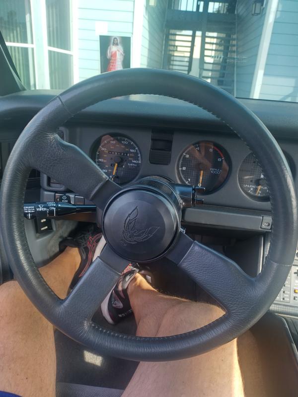 ProElite Black Leather 15in Steering Wheel Cover