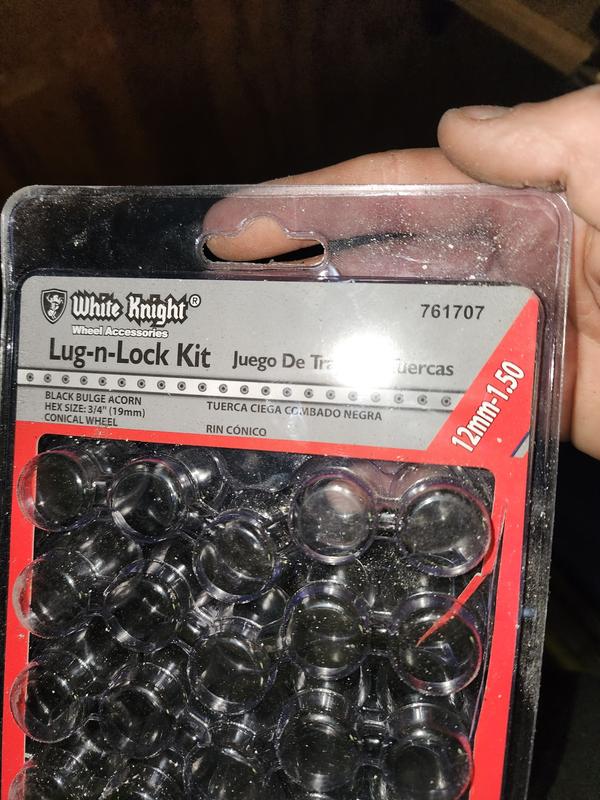 White Knight 1709SBK-4 Lot De 4 écrous De Roue En Forme De Gland Chromé 14 Mm X 1,50 Mm Noir