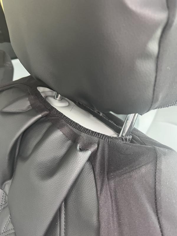 ProElite Black Low Back Faux Leather Quilted Seat Cover Set 2 Piece