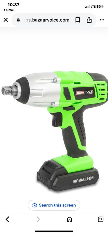 OEMTOOLS 1/2in Drive 20 Volt Lithium Ion Cordless Impact Wrench