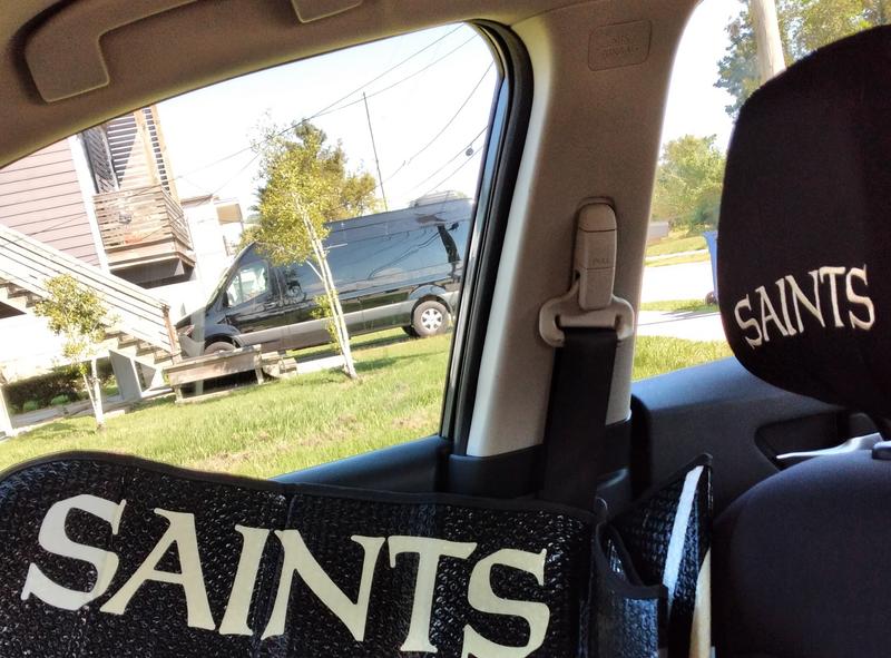 NFL New Orleans Saints Rally Seat Cover with Leather Steering Wheel Cover 