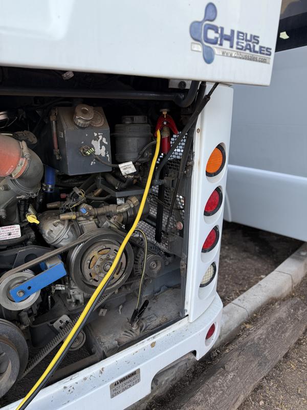 Charging up a huge bus with the cables. Works just as well with cars and trucks