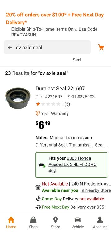 NOK Japan FOR Honda Manual Transmission Shift Rod Oil Seal Lever Shaft Seal