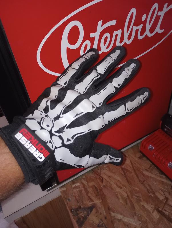 Grease Monkey Bones Xtreme Mechanic Work Gloves,Black, Large 25363-23