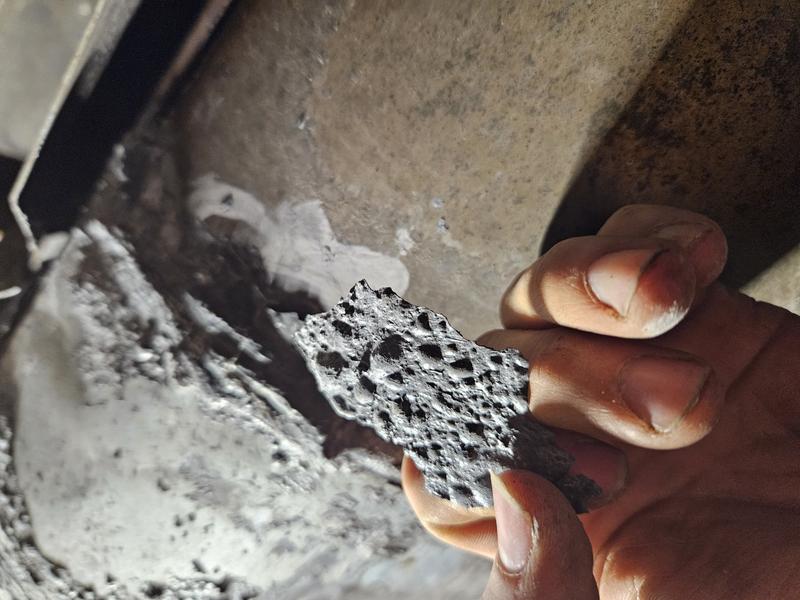 Damaged exhaust pipe.