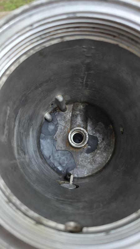 Column after sanding and painting