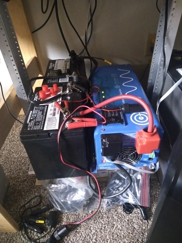 Two Valucraft Group 24 deep cycles in series with a 24 volt inverter.