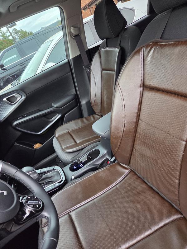 Black PU Leather Car Seat Covers Full Surround Protection Universal Fit Front
