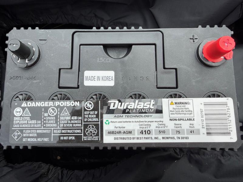 I'm pleased with this Duralast Platinum 12v AGM battery's performance, and enjoyed the smooth purchase and installation experience.