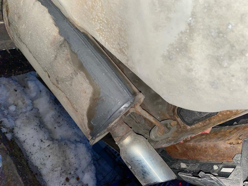 That got sealed with this muffler weld! Awesome!
