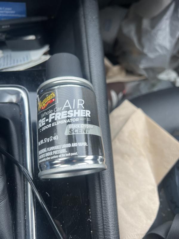 Meguiar's Whole Car Air Re-Fresher Black Chrome Scent Odor Eliminator Spray  2oz