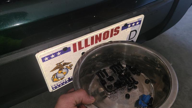 License plate mounted