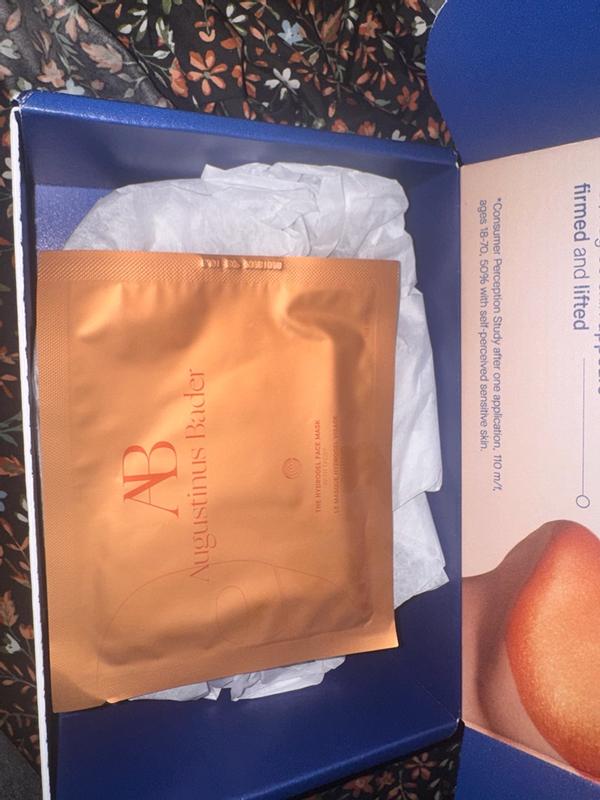 Customer photo for "A luxurious mask with a relaxing wear time, easy removal, subtle scent, and adjustable two-piece design"