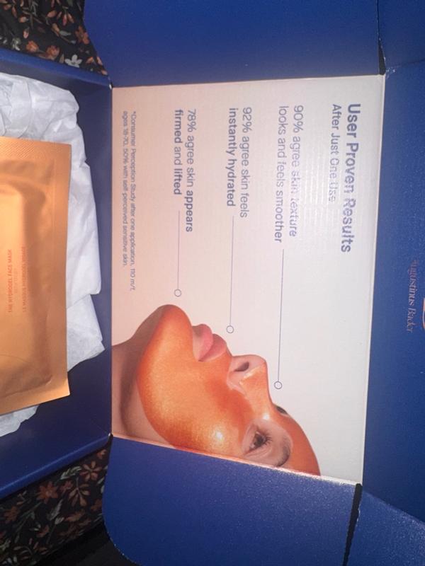 Customer photo for "A luxurious mask with a relaxing wear time, easy removal, subtle scent, and adjustable two-piece design"