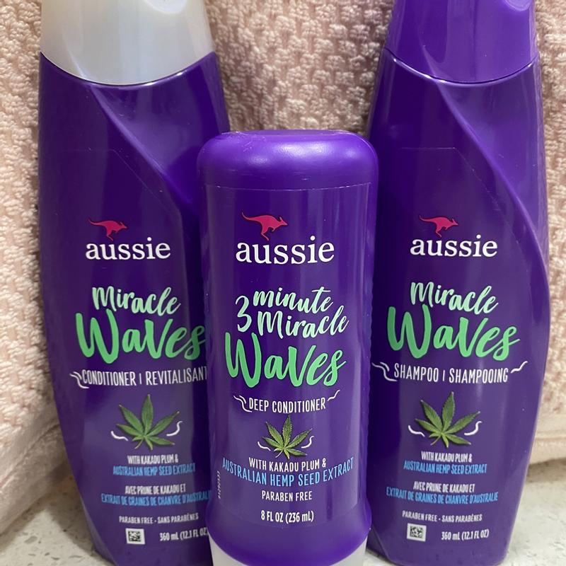 mm Bil Forblive Aussie Miracle Waves Anti-Frizz Hemp Paraben-Free Shampoo, 26.2 fl oz |  Meijer