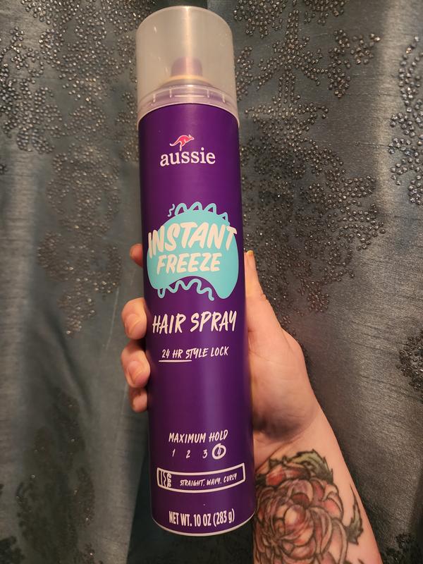 Aussie Instant Freeze Non-Aerosol Hair Spray for Curly Hair, Wavy Hair, and  Straight Hair, 8.5 fl oz