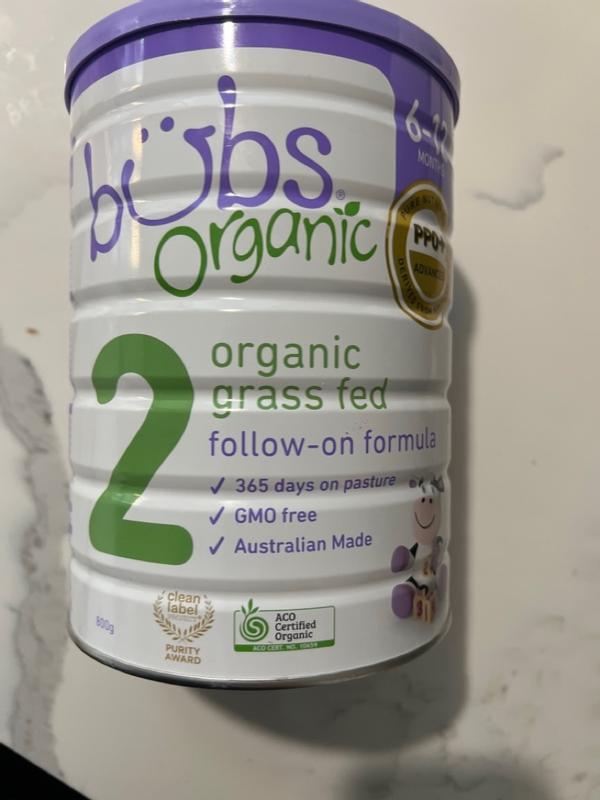 Bubs Organic Grass Fed Follow-on Formula Stage 2, 800g
