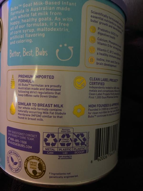 Bubs Goat Milk Infant Formula (0-12 Months) – Aussie Bubs