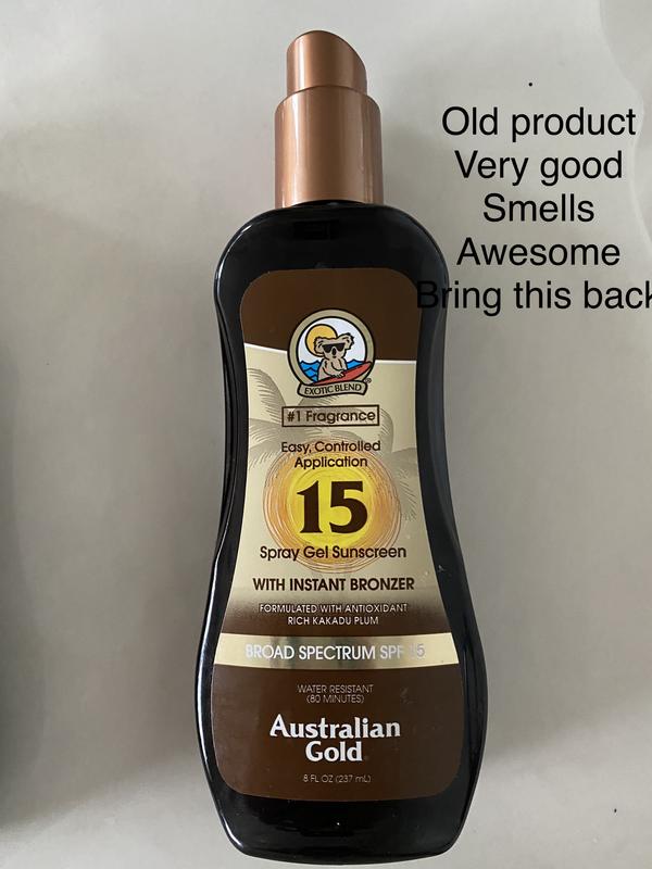Australian Gold Instant Bronzer Spray Gel Sunscreen SPF 15, 8 oz - Baker's