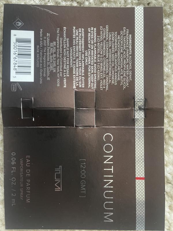 Outlet I am selling a continumm Tumi cologne [ 12:00 GMT]