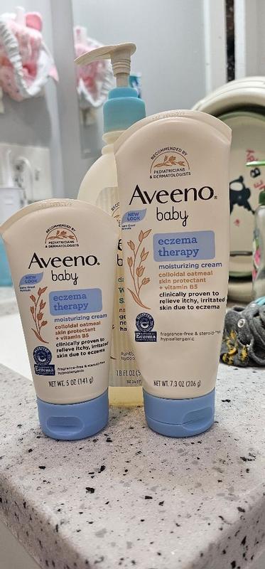 Aveeno Baby Eczema Therapy Moisturizing Cream, Natural Colloidal Oatmeal &  Vitamin B5, Moisturizes & Relieves Dry, Itchy, Irritated Skin Due to