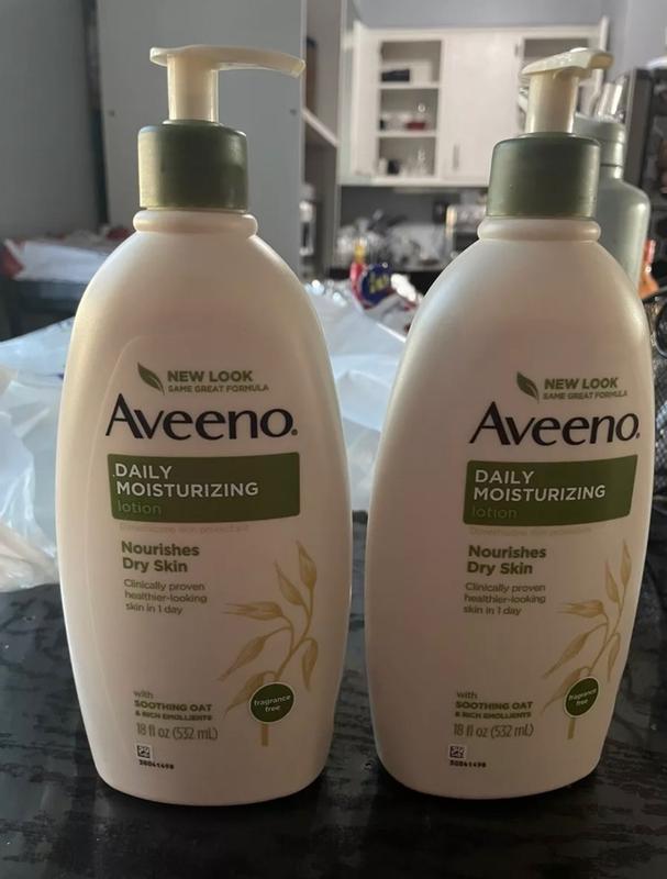 Aveeno Daily Moisturizer, Body Lotion, For Dry Skin, Prebiotic Oat  Fragrance Free, 18 fl. oz, Pack of 1