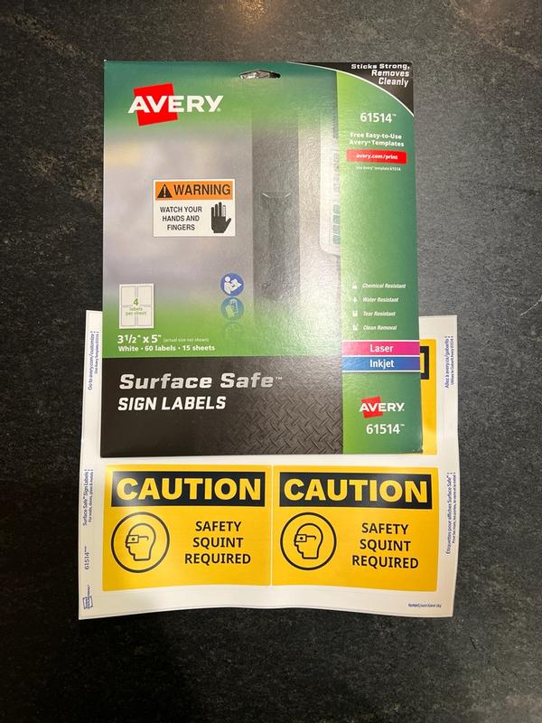 Surface Safe® Sign Labels 61514 | Avery