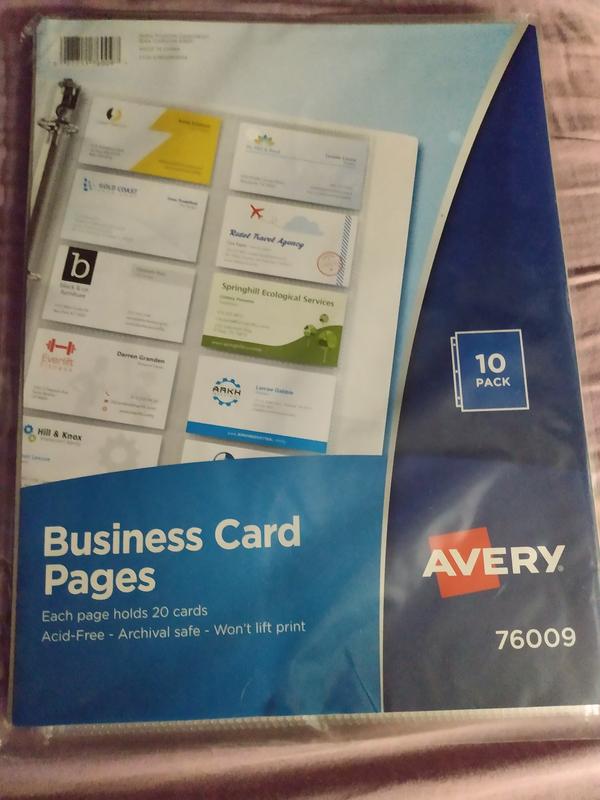 Business Card Organizer Pages, Pack of 10 76009 | Avery