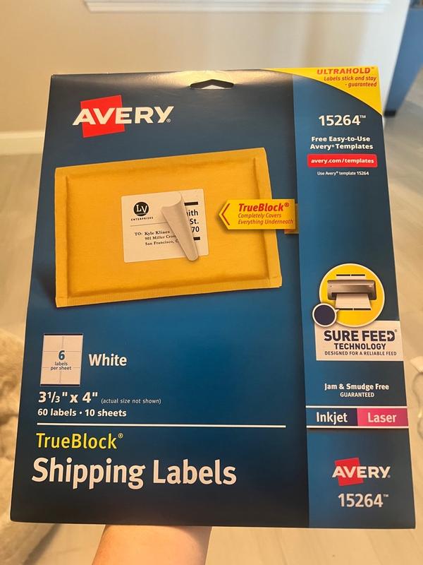 Avery Shipping Address Labels - Permanent Adhesive For Laser & Inkjet Printers