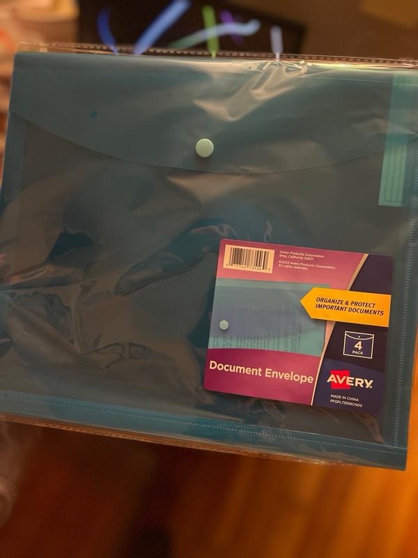 Document Holder Envelope, 4-Color 4-Pack 73556 | Avery | Avery