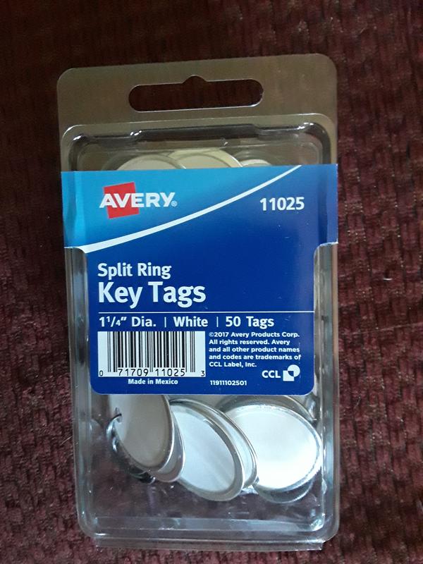 Avery split ring key tags