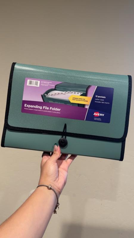 Expanding File Folder, 13-Pocket, Sage 73555 | Avery