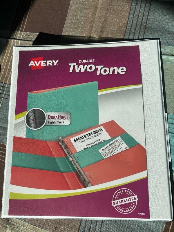 Avery Two-Tone View 3-Ring Binders With Pockets 1-inch  Colors May Vary Pack Of 14