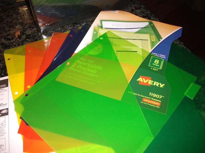 Avery 8 Big Tab Insertable 2 Pocket Plastic Dividers