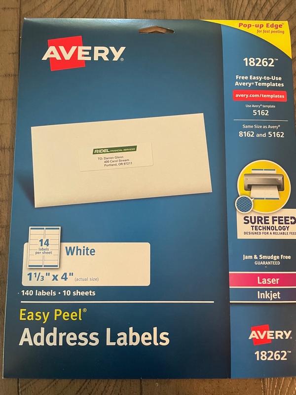 Avery Easy Peel Address Labels- Pack of 140 | Meijer