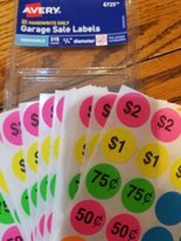 Price stickers pricing Labels $7.00 dollars, Garage sale label in neon  orange 3/4 inch 19mm, Bonus blank Dots, 1040 pack 