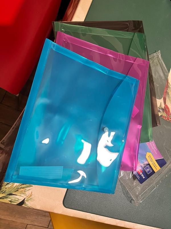 Document Folder Avery 9x12 File Envelopes - | Travel Document Holder For 60 Sheets Clear Vinyl Document Organizers - View #4