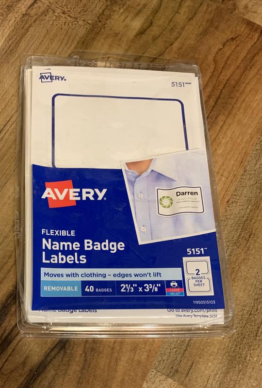 Avery Printable Name Badge Inserts ID Tag Holder Compatible, 3"" X 4"", Pack Of 300 (5392