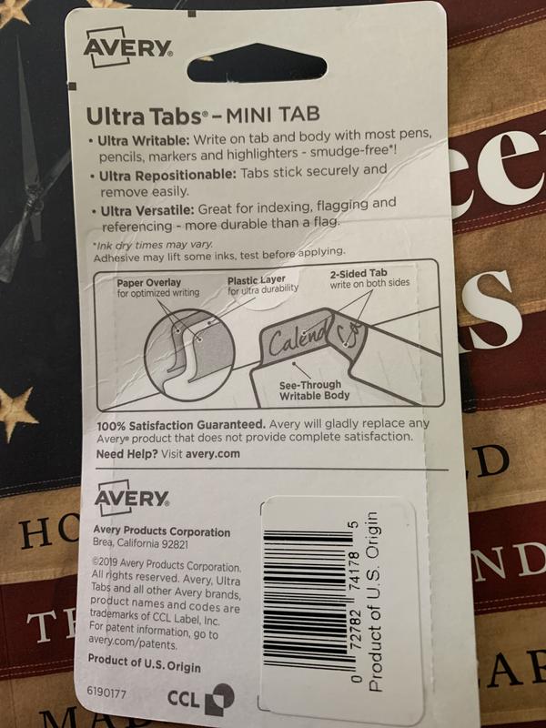 AVERY Mini Ultra Tabs 74146 Holographic Jewel Tone Colors 32 Repositionable Page Tabs 1 x 1.5 