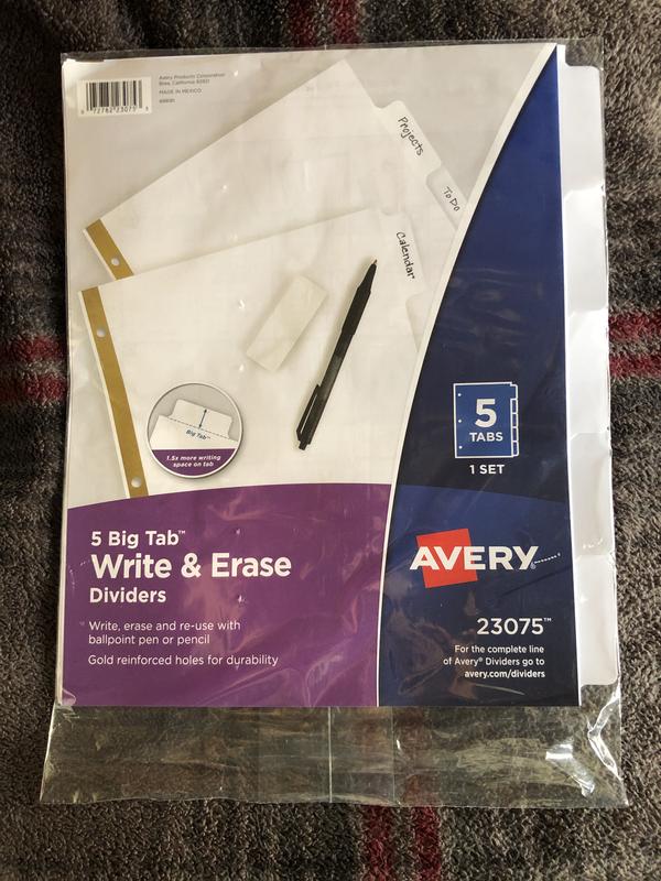 23078 Lot of Avery Big Tab Reinforced Hole Write and Erase File Binder Dividers