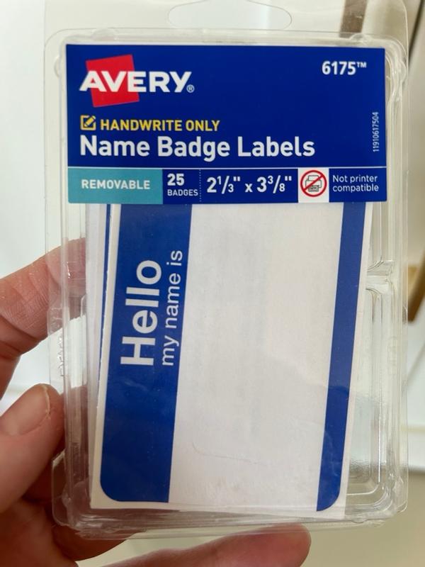 Avery Printable SelfAdhesive Name Badges 211/32 X 33/8, 52 OFF