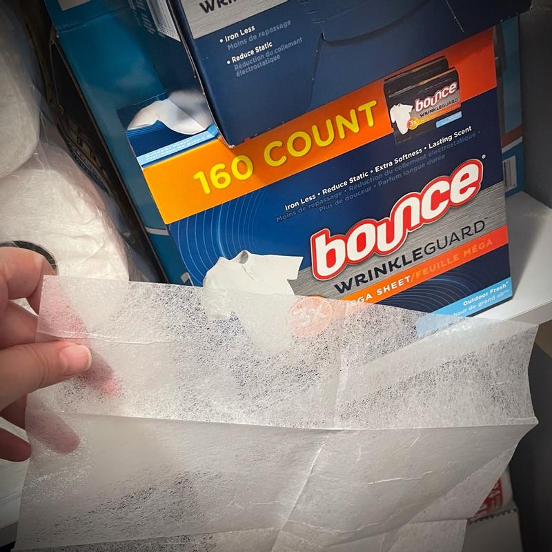 Bounce WrinkleGuard Mega Dryer Sheets, 60 Count, Wrinkle Release