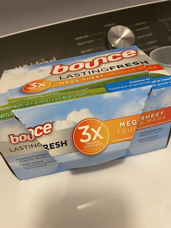 Bounce Lasting Fresh Mega Dryer Sheets, 80 ct, Outdoor Fresh